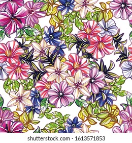 Abstract elegance seamless pattern with floral background
