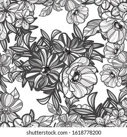 Abstract elegance seamless pattern with floral background