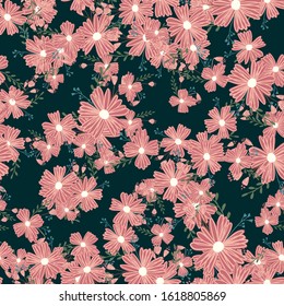 Abstract elegance seamless pattern with floral background