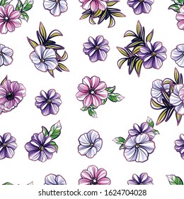Abstract elegance seamless pattern with floral background