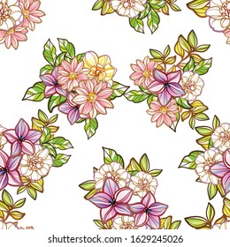 Abstract elegance seamless pattern with floral background