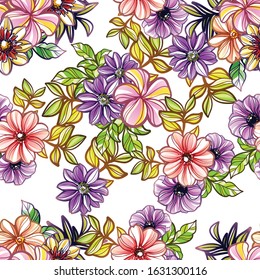 Abstract elegance seamless pattern with floral background