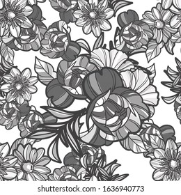 Abstract elegance seamless pattern with floral background
