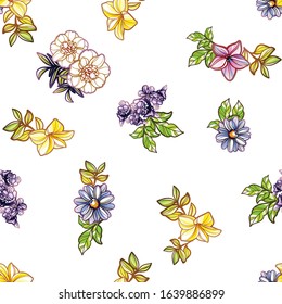 Abstract elegance seamless pattern with floral background