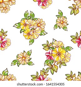Abstract elegance seamless pattern with floral background
