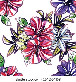Abstract elegance seamless pattern with floral background