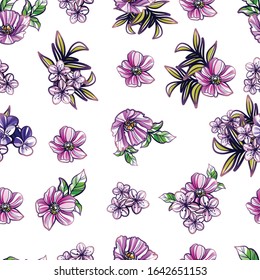 Abstract elegance seamless pattern with floral background