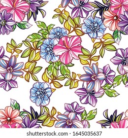 Abstract elegance seamless pattern with floral background