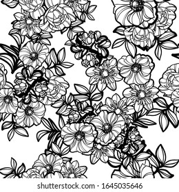 Abstrakte Eleganz, nahtloses Muster mit floralem Hintergrund