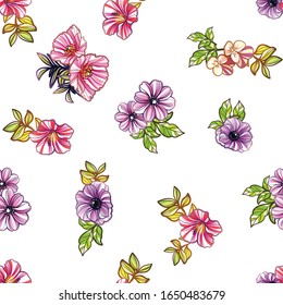 Abstract elegance seamless pattern with floral background