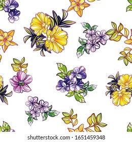 Elegancia abstracta sin problemas con fondo floral