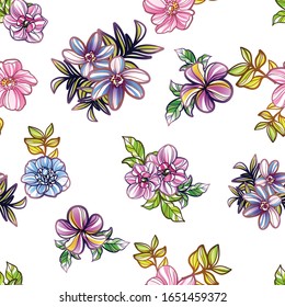 Abstract elegance seamless pattern with floral background