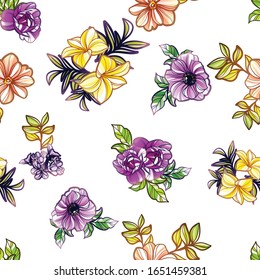 Abstract elegance seamless pattern with floral background