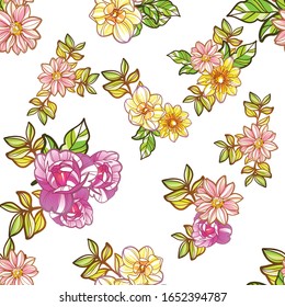 Abstract elegance seamless pattern with floral background