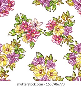 Abstract elegance seamless pattern with floral background
