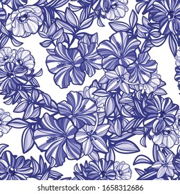 Abstract elegance seamless pattern with floral background