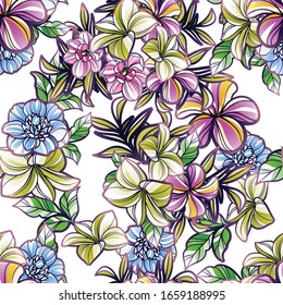 Abstract elegance seamless pattern with floral background