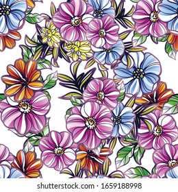 Abstract elegance seamless pattern with floral background