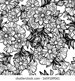 Abstract elegance seamless pattern with floral background