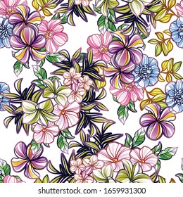 Abstract elegance seamless pattern with floral background