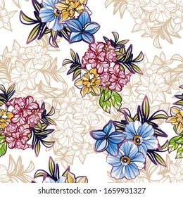 Elegancia abstracta sin problemas con fondo floral