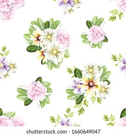 Abstract elegance seamless pattern with floral background