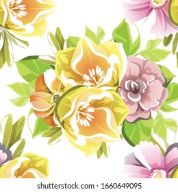 Abstract elegance seamless pattern with floral background