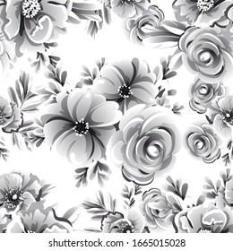 Abstract elegance seamless pattern with floral background