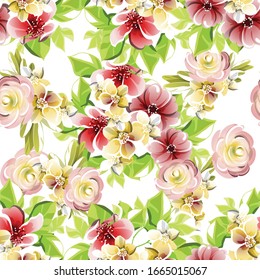 Elegancia abstracta sin problemas con fondo floral