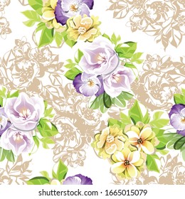 Elegancia abstracta sin problemas con fondo floral