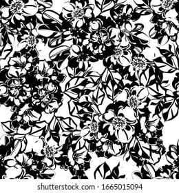 Abstract elegance seamless pattern with floral background