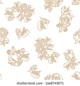 Abstract elegance seamless pattern with floral background