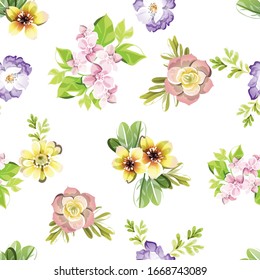 Abstract elegance seamless pattern with floral background
