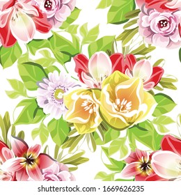 Abstract elegance seamless pattern with floral background