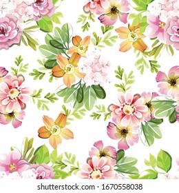 Abstract elegance seamless pattern with floral background