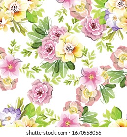 Abstract elegance seamless pattern with floral background