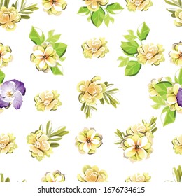 Abstract elegance seamless pattern with floral background