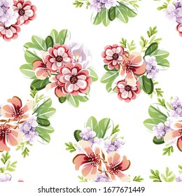 Abstract elegance seamless pattern with floral background