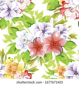 Abstract elegance seamless pattern with floral background