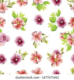 Abstract elegance seamless pattern with floral background
