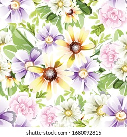 Abstract elegance seamless pattern with floral background