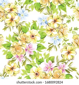 Abstract elegance seamless pattern with floral background