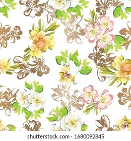Elegancia abstracta sin problemas con fondo floral