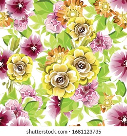 Abstract elegance seamless pattern with floral background