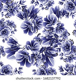 Abstract elegance seamless pattern with floral background