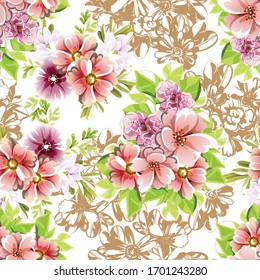 Elegancia abstracta sin problemas con fondo floral