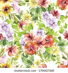 Abstract elegance seamless pattern with floral background