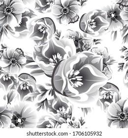 Abstrakte Eleganz, nahtloses Muster mit floralem Hintergrund