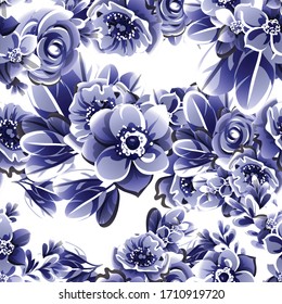 Abstract elegance seamless pattern with floral background