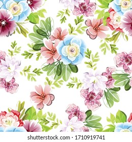 Abstract elegance seamless pattern with floral background